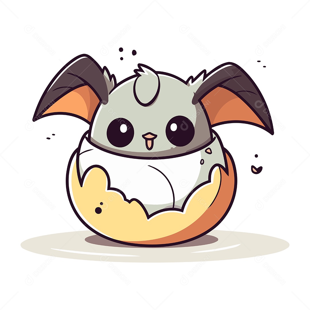 Filhote de Morcego Desenho Animado Ilustração Vetor EPS