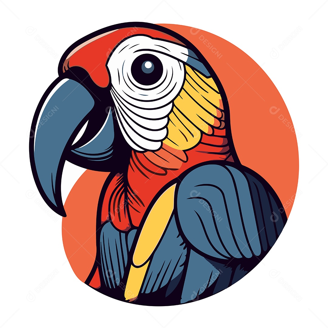 Arara de Desenho Animado Ilustração Vetor EPS