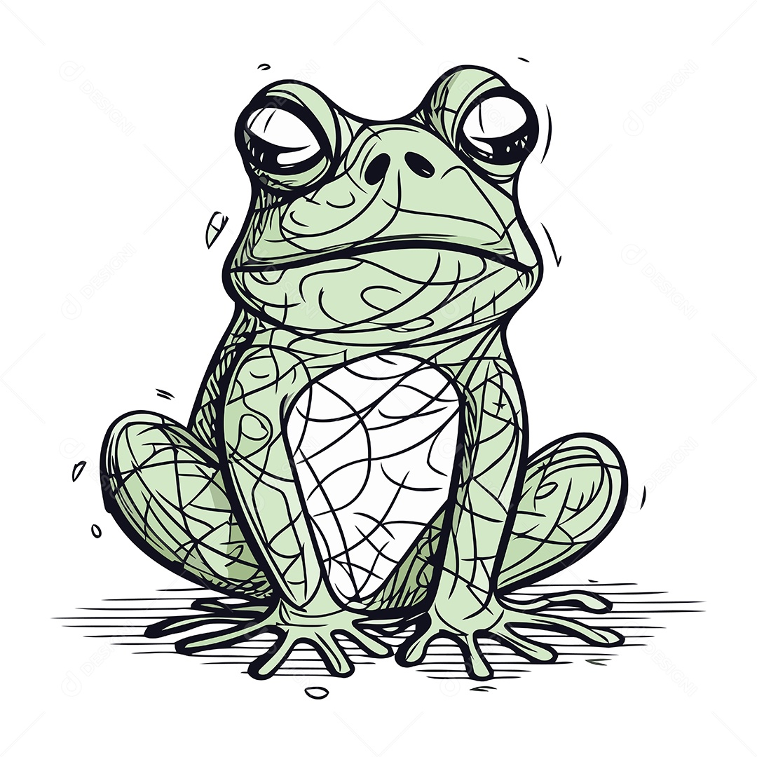 Sapo de Desenho Animado Ilustração Vetor EPS