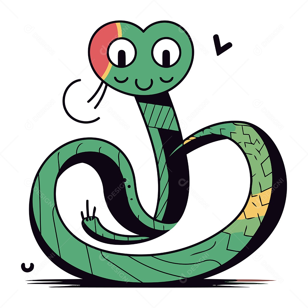 Cobra de Desenho Animado Ilustração Vetor EPS