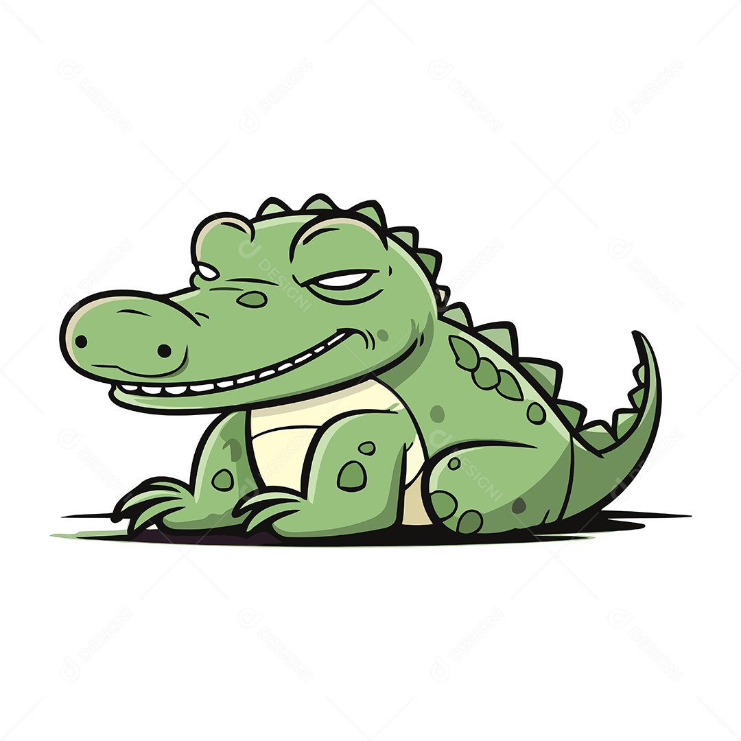 Crocodilo de Desenho Animado Ilustração Vetor EPS