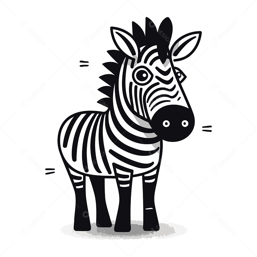 Zebra de Desenho Animado Ilustração Vetor EPS