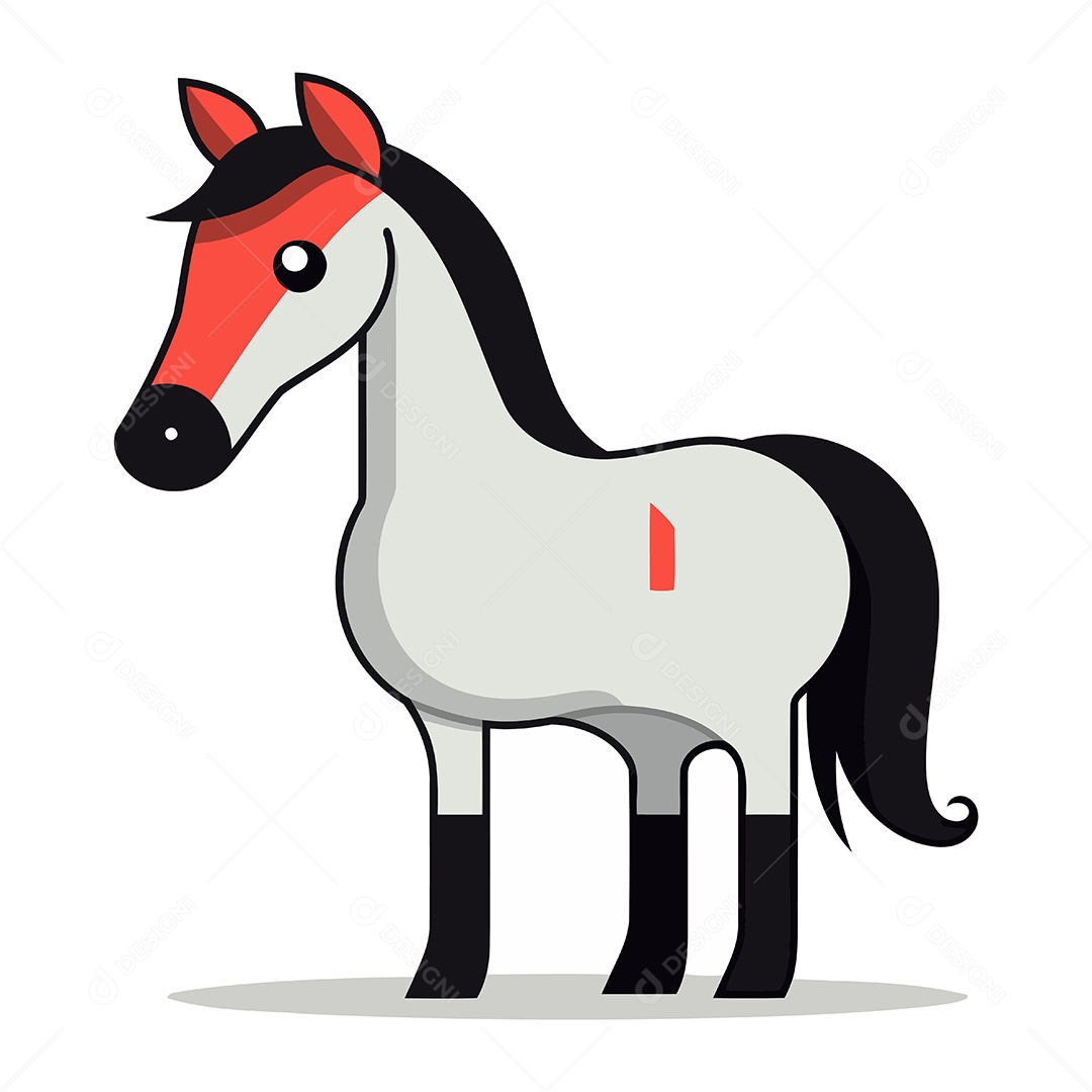 Cavalo de Desenho Animado Ilustração Vetor EPS