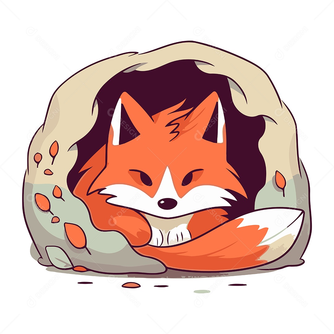 Raposa de Desenho Animado Ilustração Vetor EPS