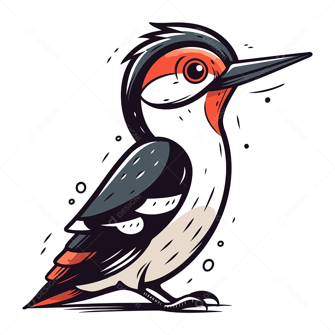 Pica Pau de Desenho Animado Ilustração Vetor EPS