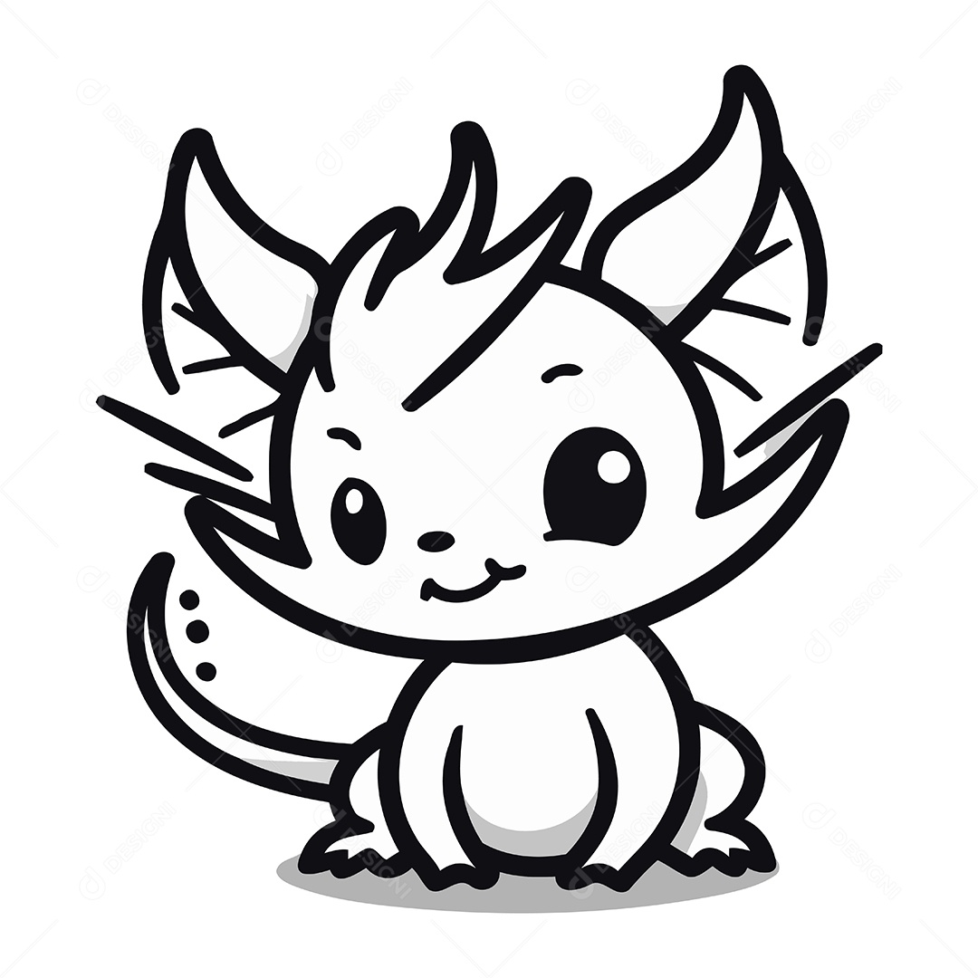 Dragão de Desenho Animado Ilustração Vetor EPS