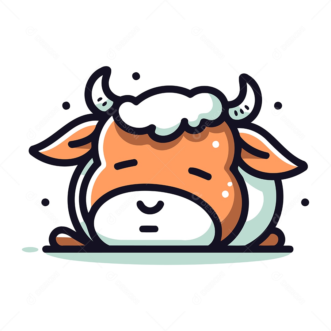 Vaca de Desenho Animado Ilustração Vetor EPS