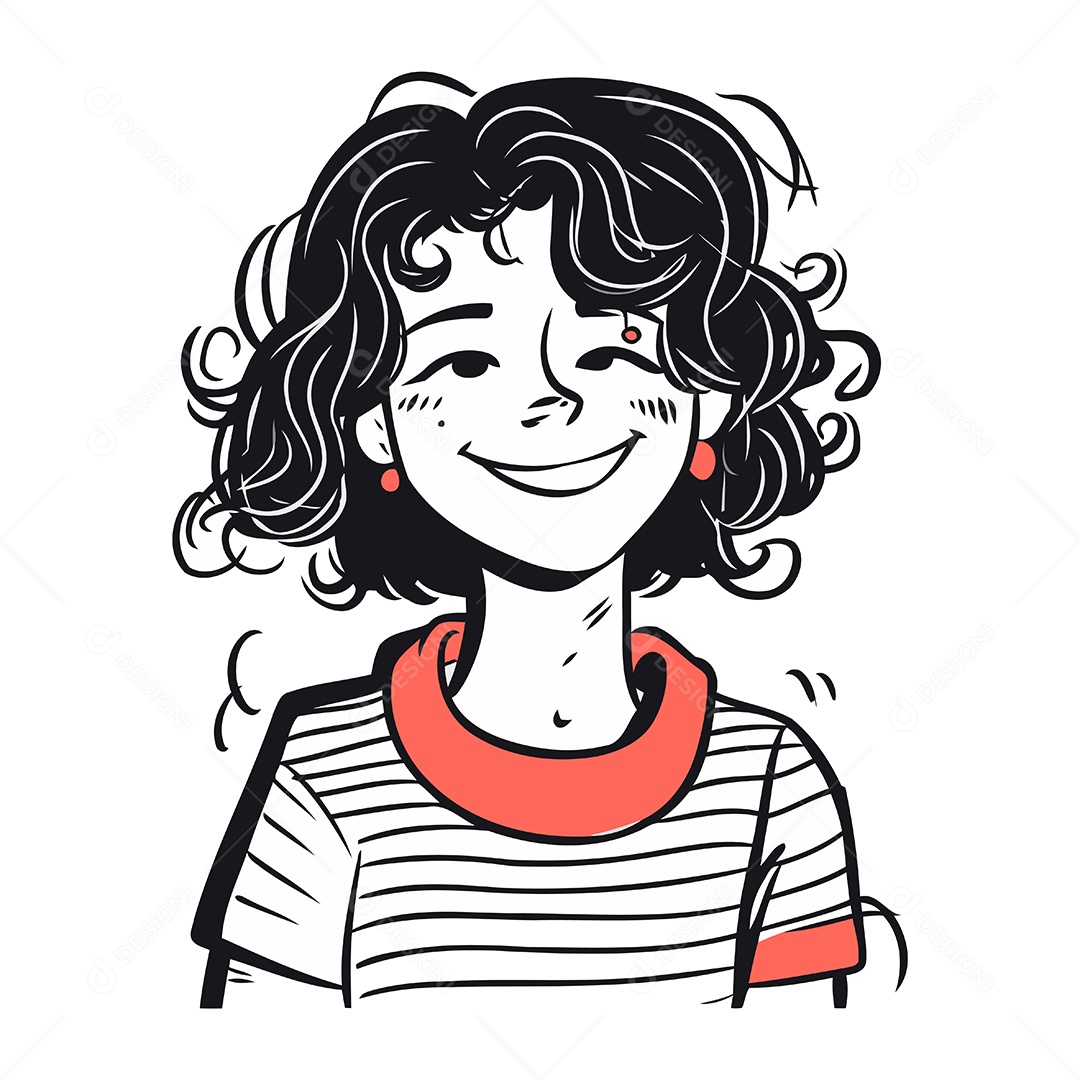 Jovem de Desenho Animado Ilustração Vetor EPS