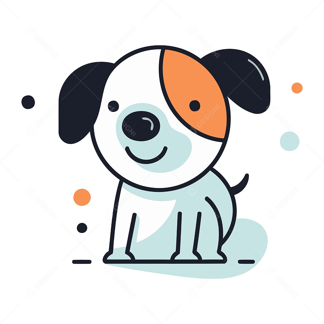 Cachorro Fofo de Desenho Animado Ilustração Vetor EPS