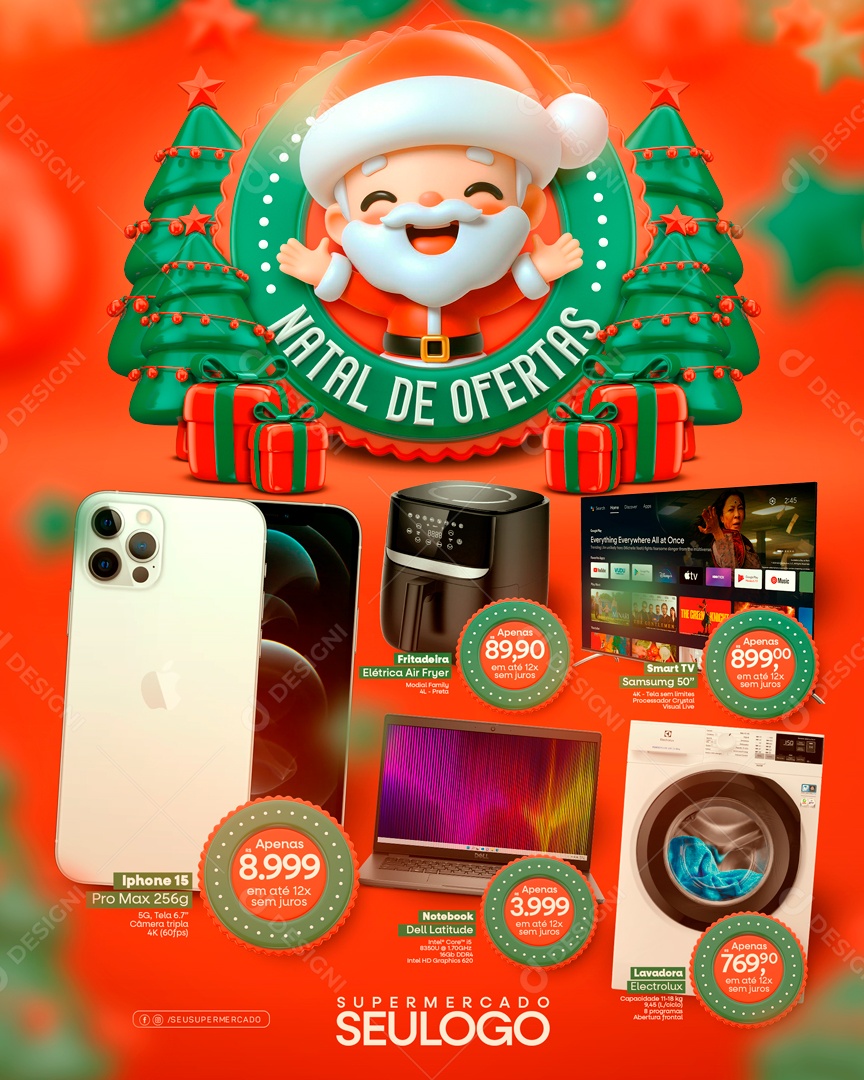 Natal De Ofertas Aparelhos De Eletrônicos Social Media PSD Editável