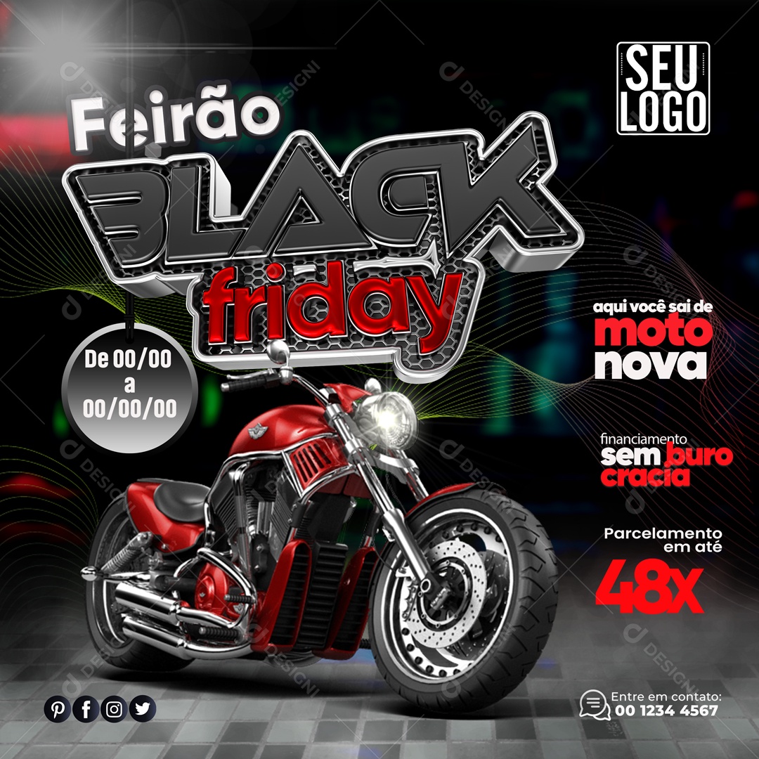 Social Media Feed Feirão Black Friday Concessionária PSD Editável