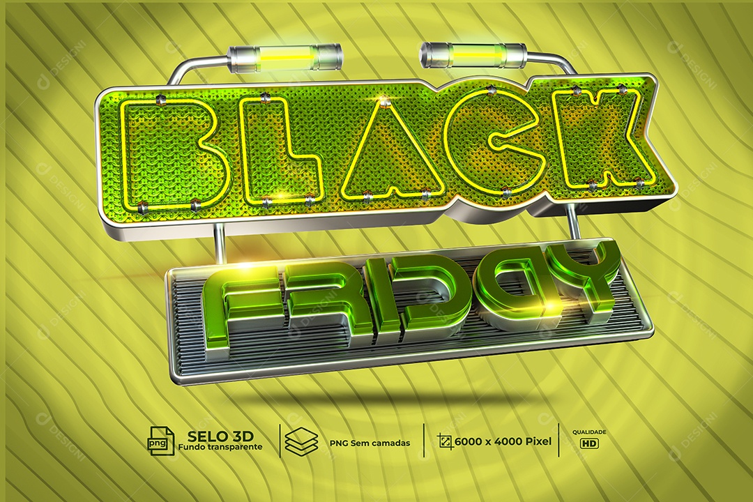 Black Friday Selo 3D Para Composição PSD