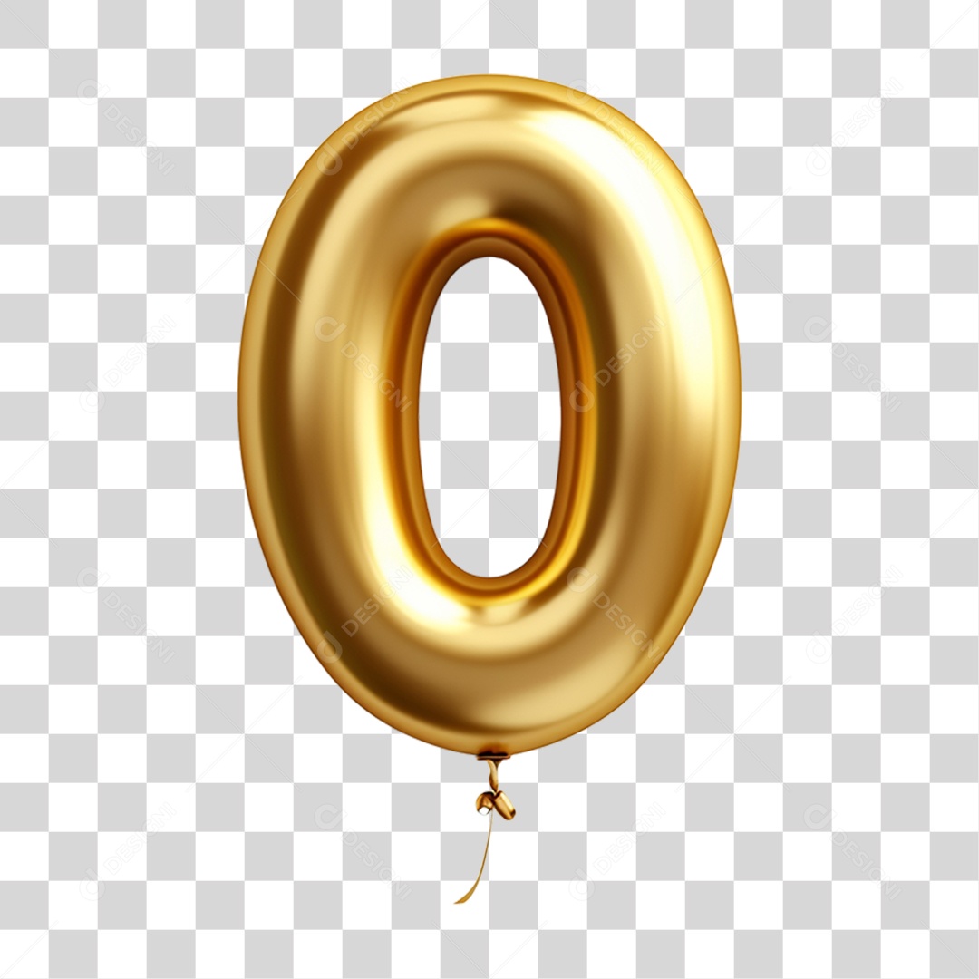 Balão de Ar Número 0 PNG Transparente