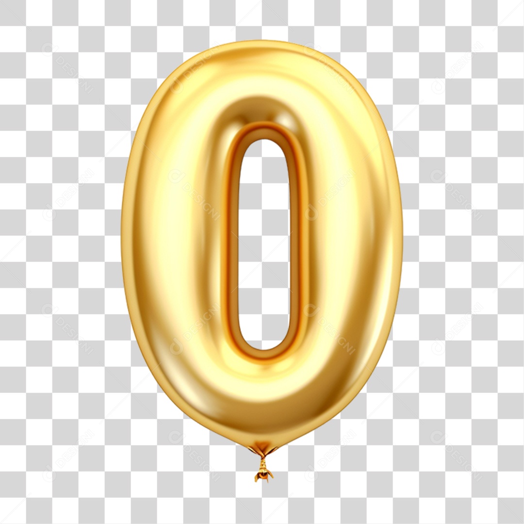 Balão de Ar Número 0 PNG Transparente