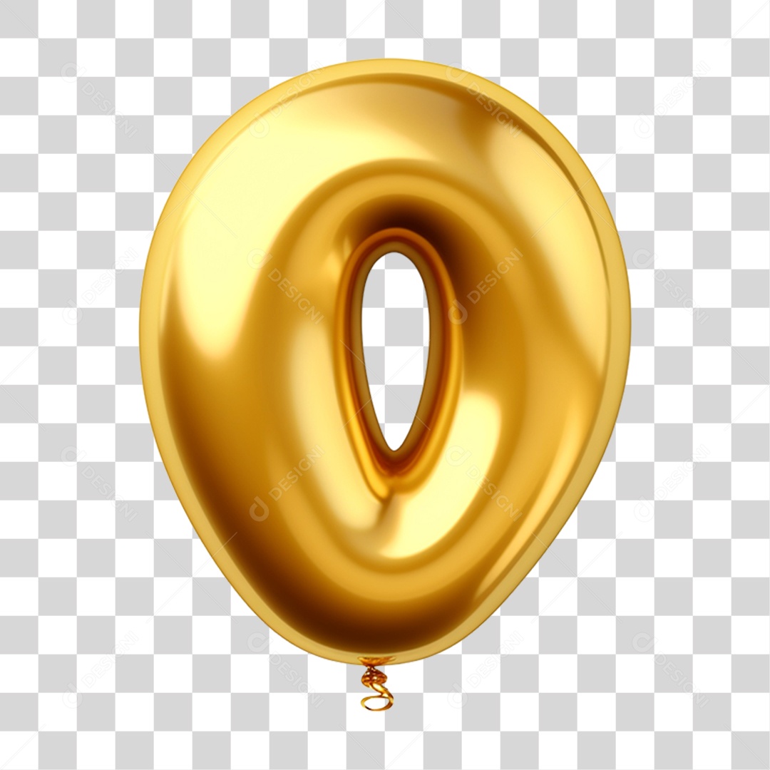 Balão de Ar Número 0 PNG Transparente