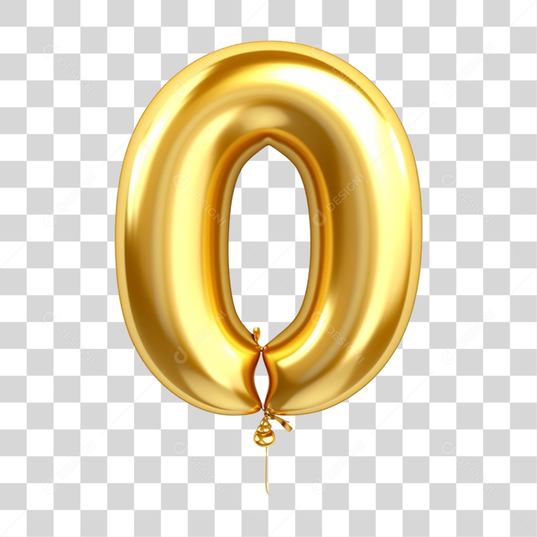 Balão de Ar Número 0 PNG Transparente