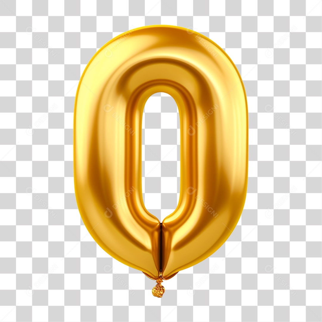 Balão de Ar Número 0 PNG Transparente