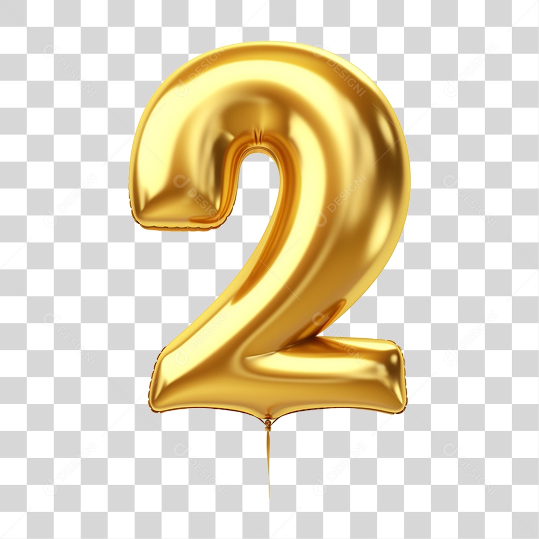 Balão de Ar Número 2 PNG Transparente