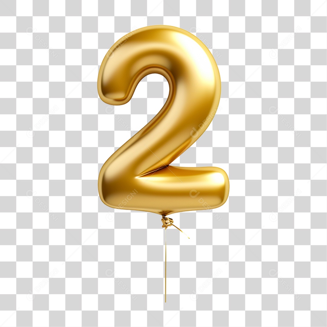 Balão de Ar Número 2 PNG Transparente
