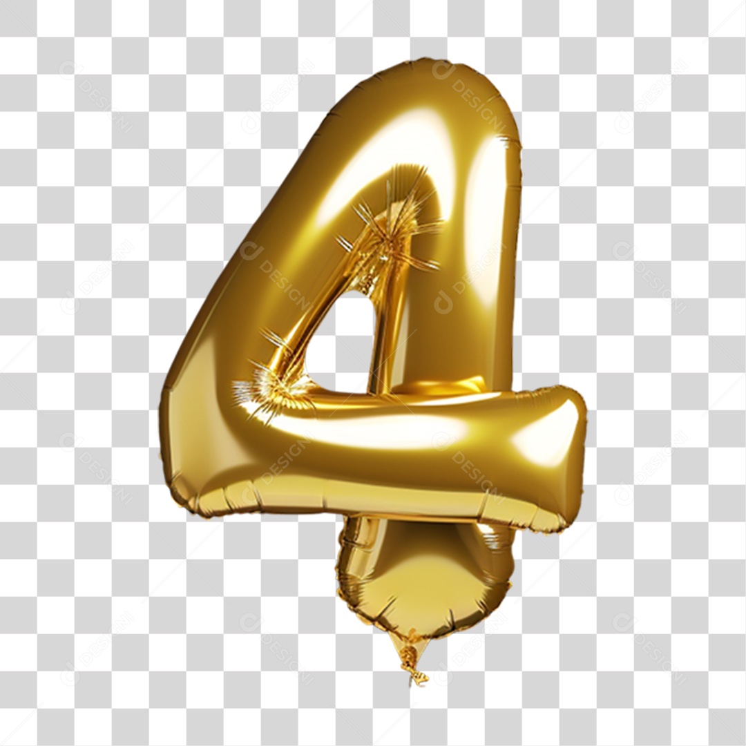 Balão de Ar Número 4 PNG Transparente