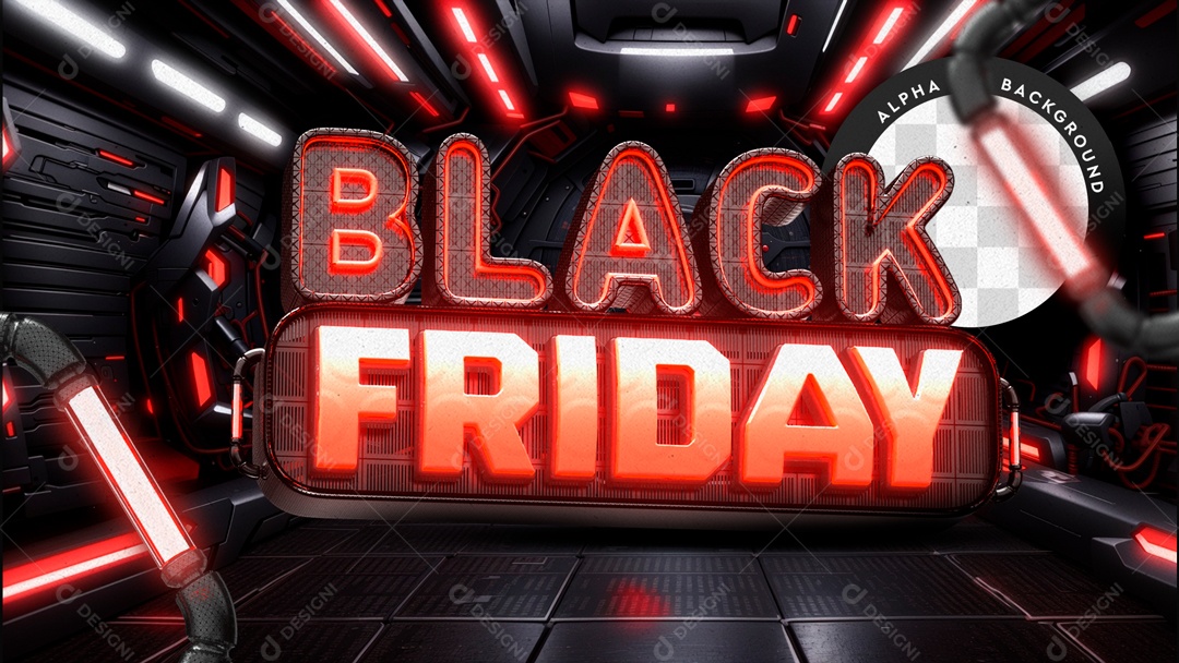 Selo 3D Black Friday Para Composição PSD