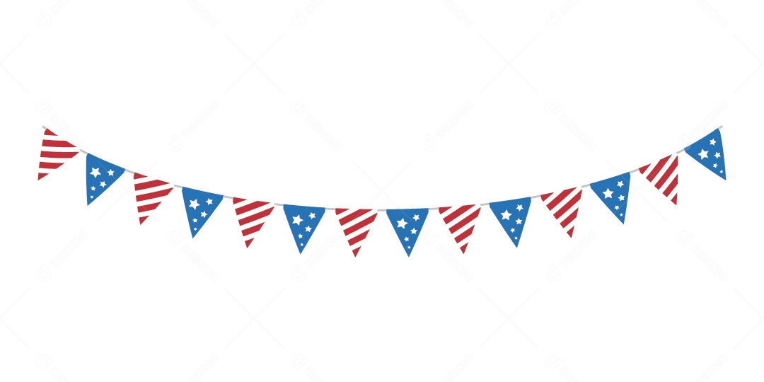 Bandeirolas nas Cores de 4 de Junho Ilustração Vetor EPS