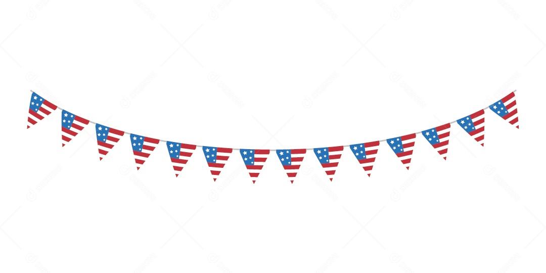 Bandeirolas nas Cores de 4 de Junho Ilustração Vetor EPS