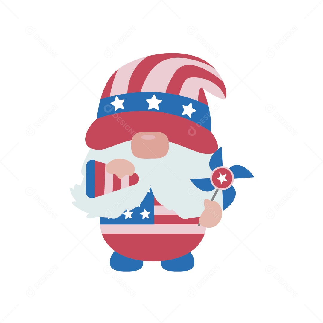 Gnomo nas Cores de 4 de Junho Ilustração Vetor EPS