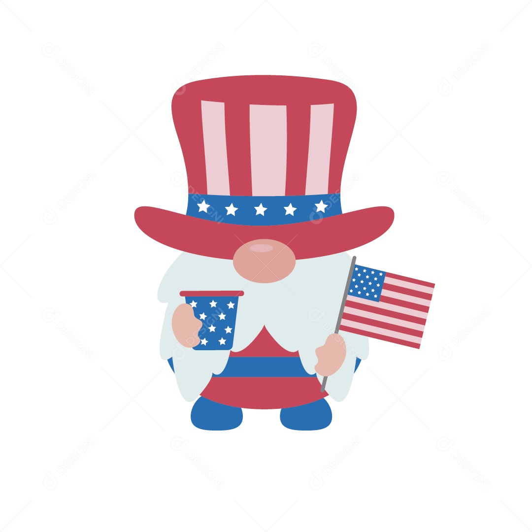 Gnomo nas Cores de 4 de Junho Ilustração Vetor EPS