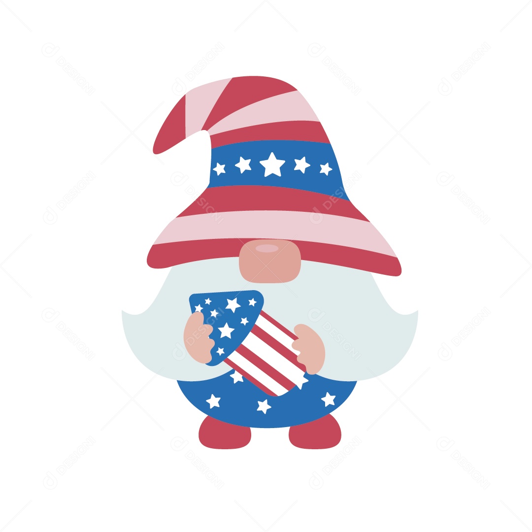 Gnomo nas Cores de 4 de Junho Ilustração Vetor EPS