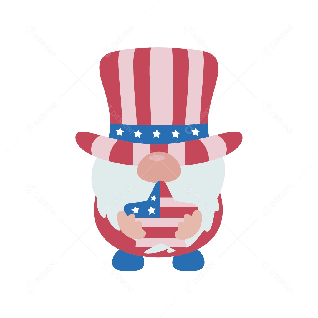 Gnomo nas Cores de 4 de Junho Ilustração Vetor EPS