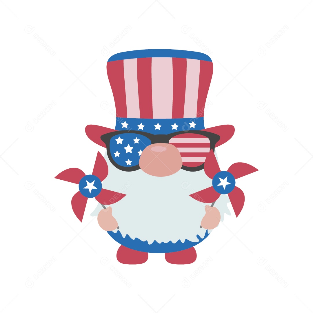 Gnomo nas Cores de 4 de Junho Ilustração Vetor EPS