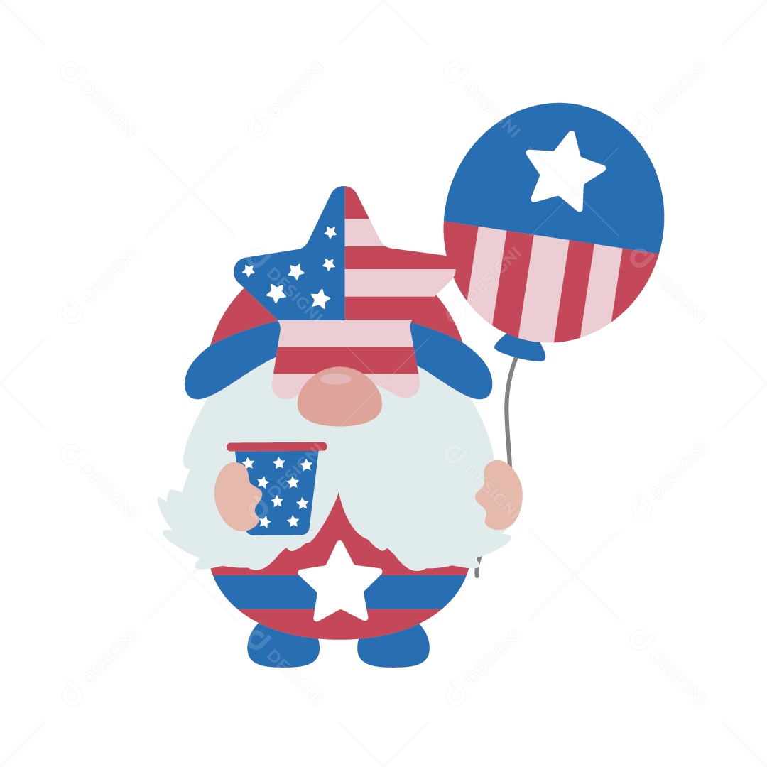 Gnomo nas Cores de 4 de Junho Ilustração Vetor EPS