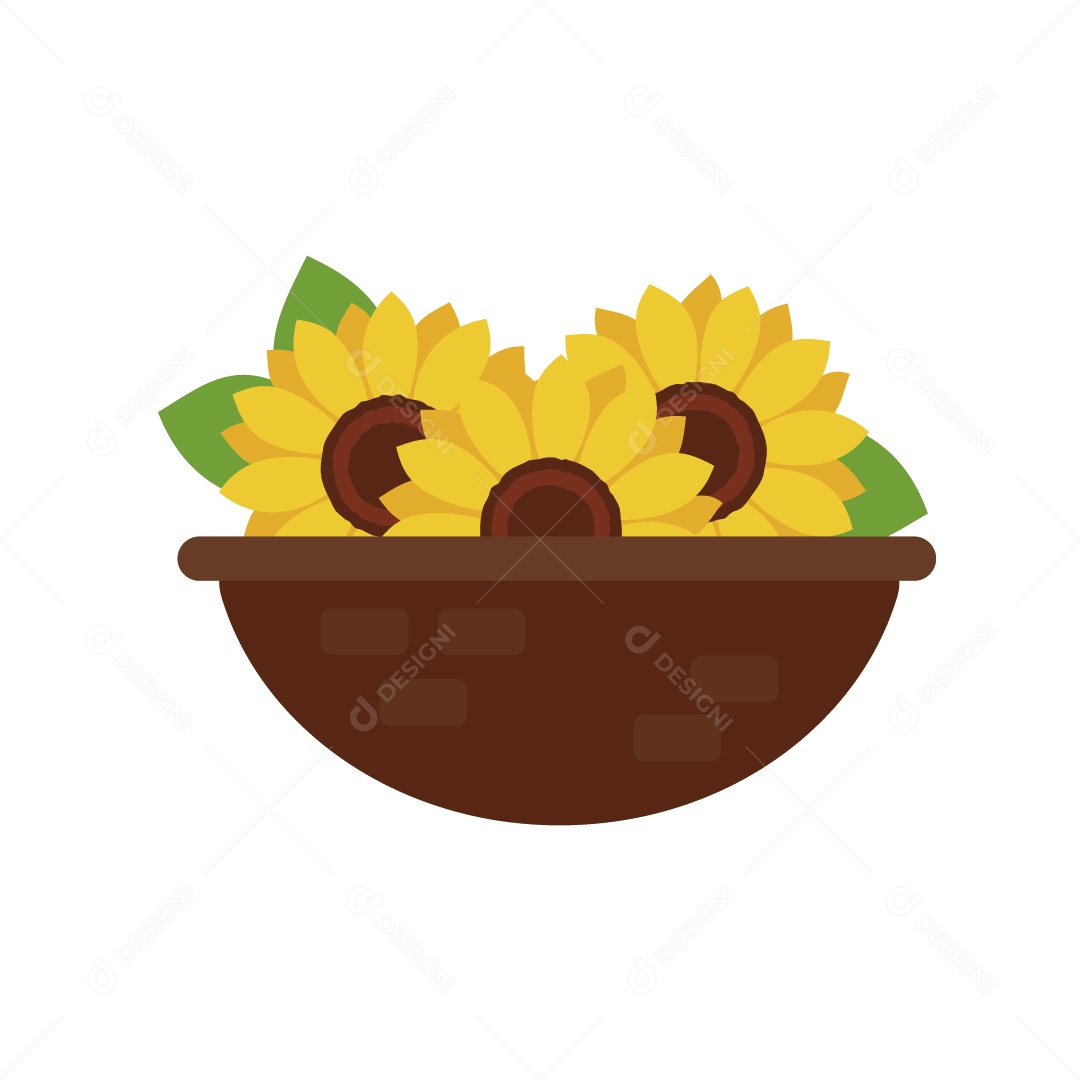 Girassol Ilustração Vetor EPS