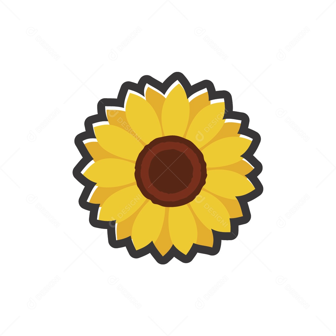 Girassol Ilustração Vetor EPS