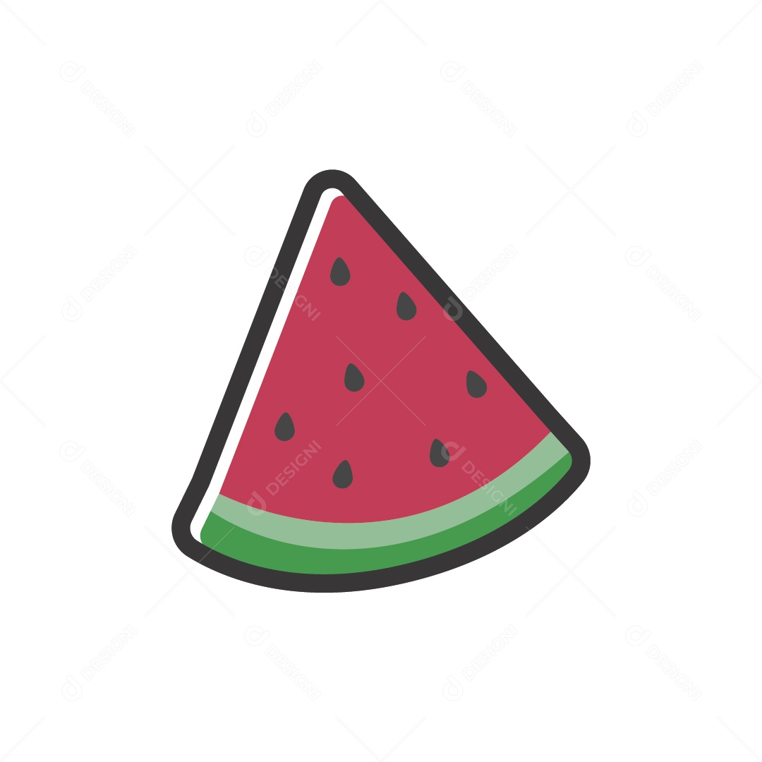 Fatia de Melancia Ilustração Vetor EPS