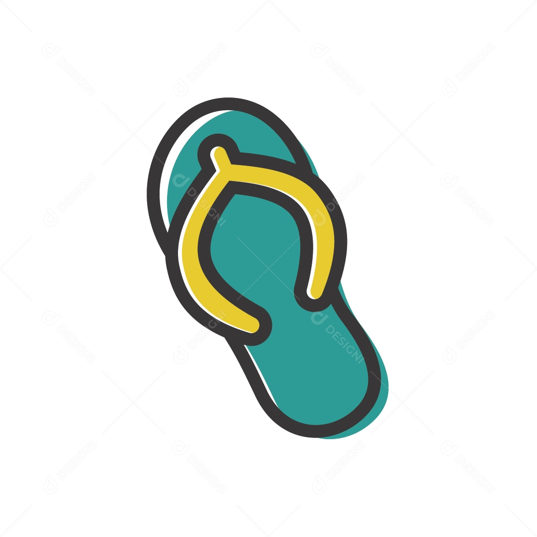 Chinelo Ilustração de Verão Vetor EPS