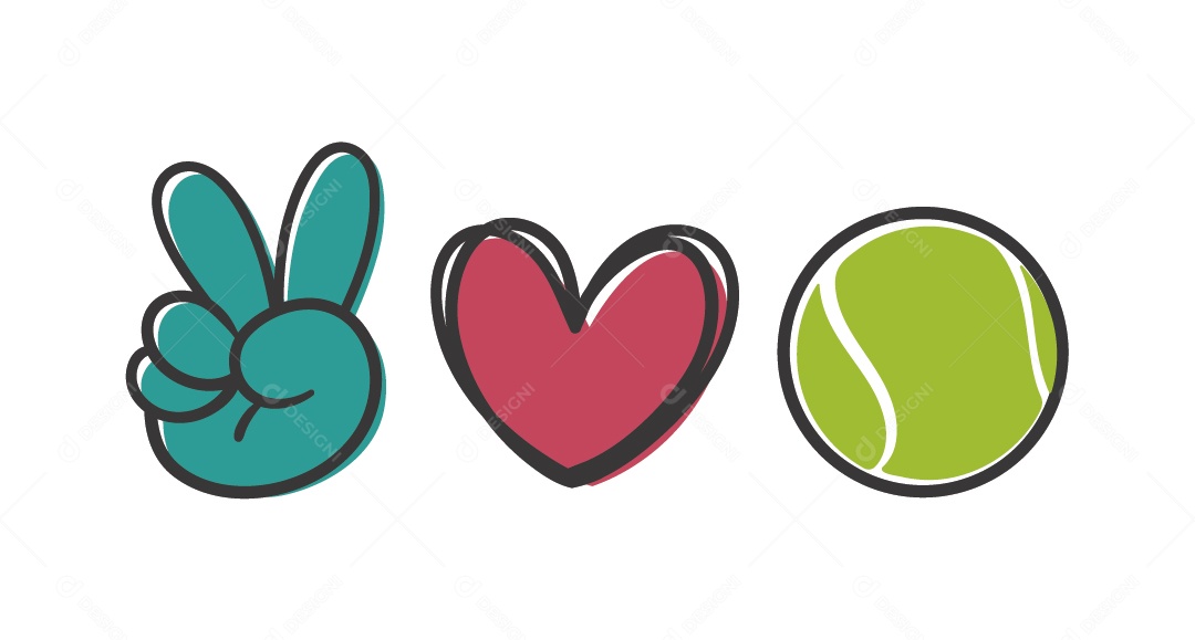 Paz e Amor no Esporte Ilustração Vetor EPS