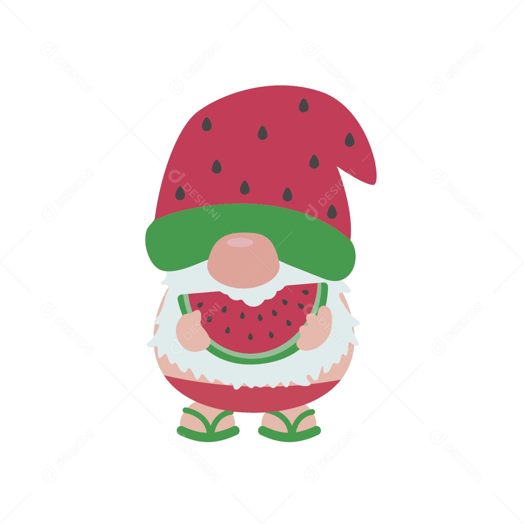 Gnomo de Verão Ilustração Vetor EPS