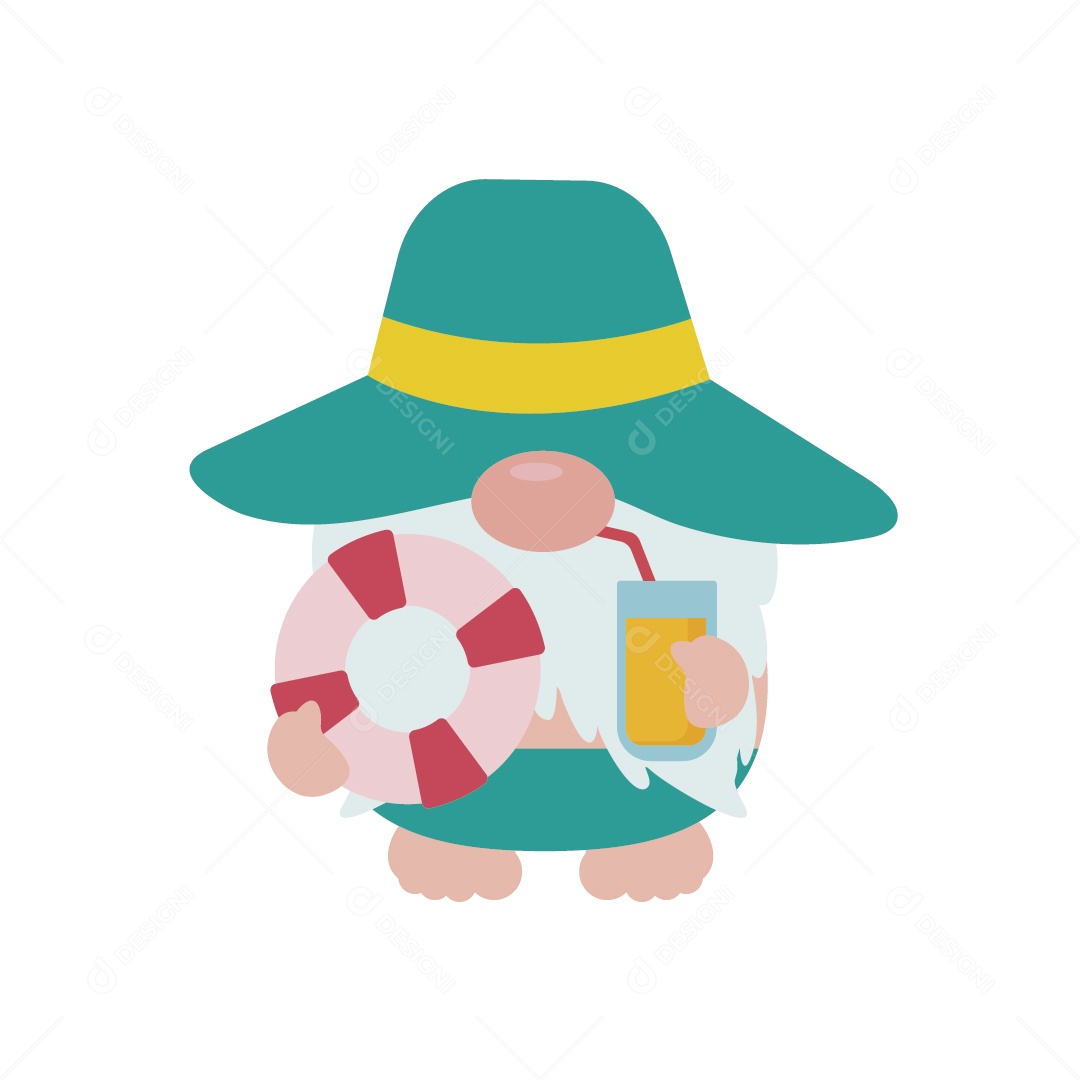 Gnomo de Verão Ilustração Vetor EPS