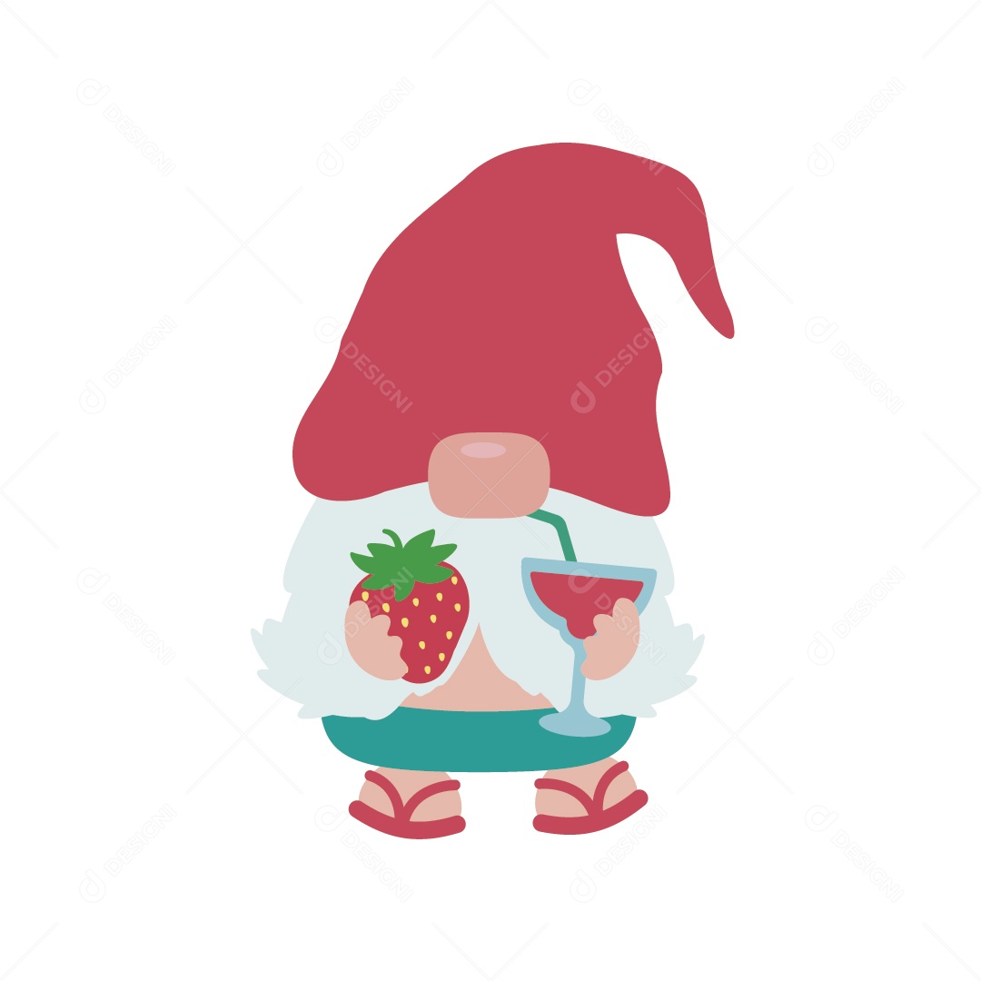 Gnomo de Verão Ilustração Vetor EPS