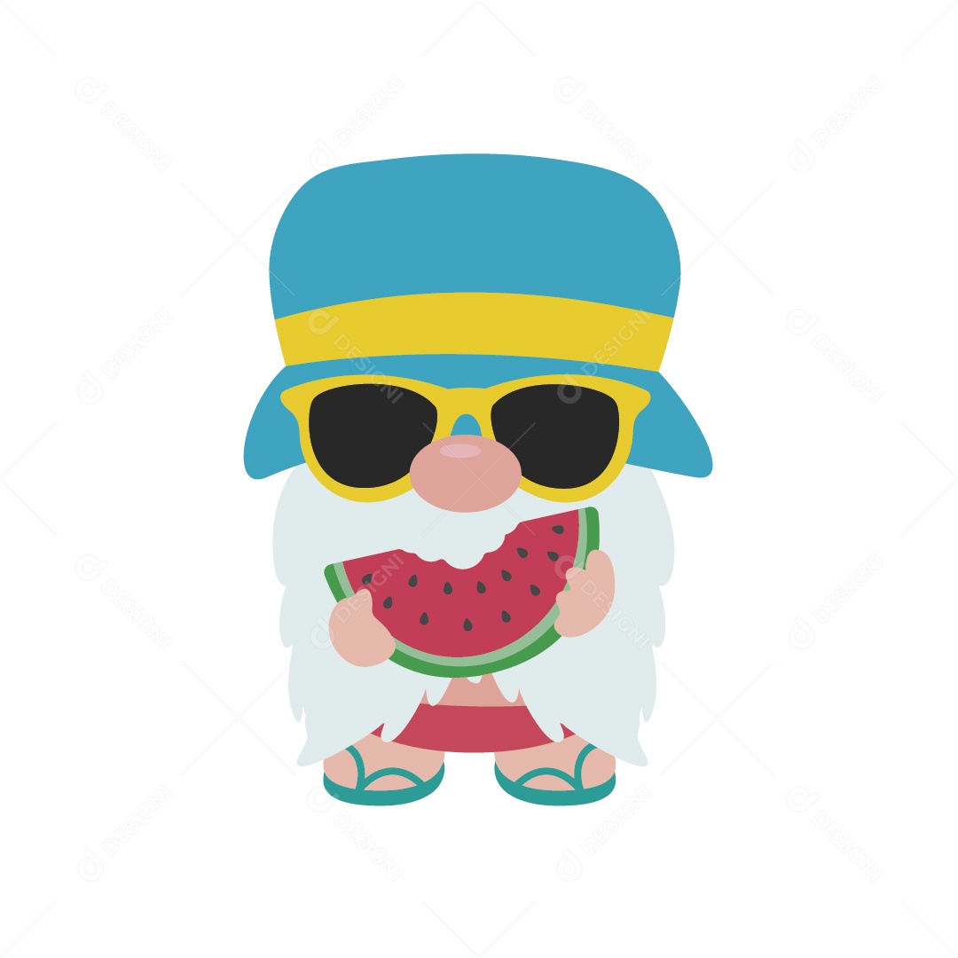 Gnomo de Verão Ilustração Vetor EPS