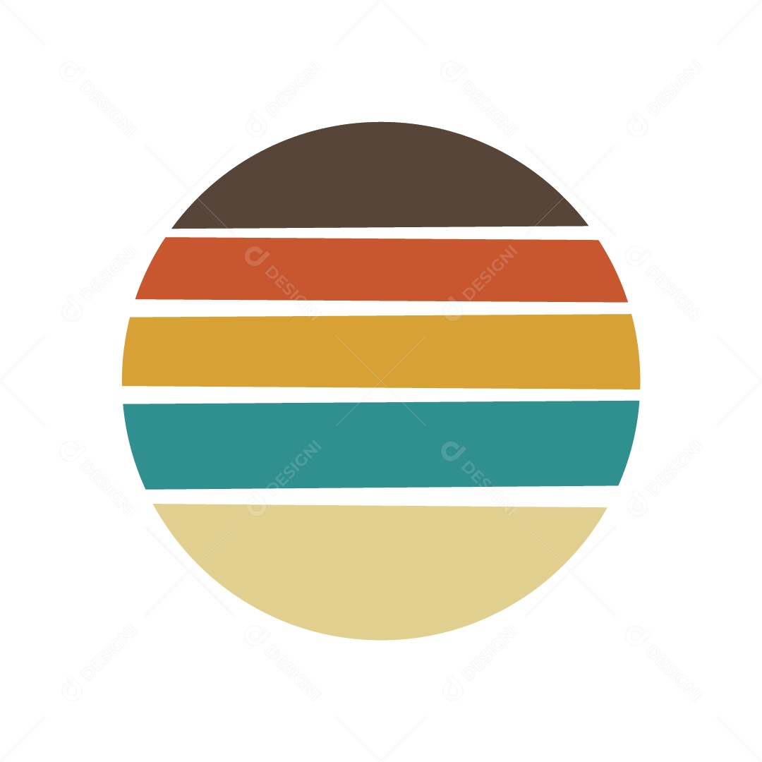 Pôr do Sol Retrô Vintage Ilustração Vetor EPS