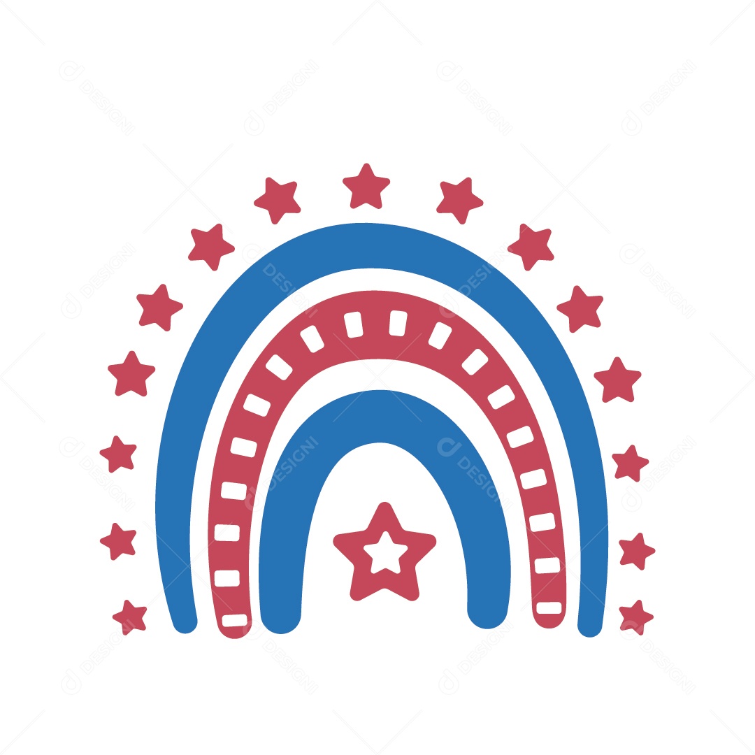 Arco Íris 4 de Junho Ilustração Vetor EPS