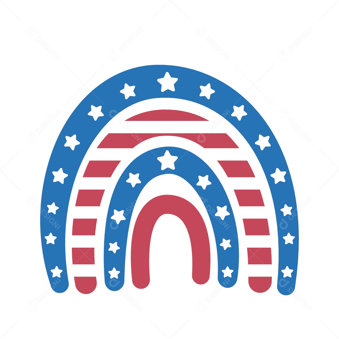 Arco Íris 4 de Junho Ilustração Vetor EPS