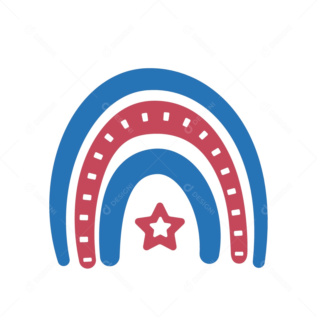 Arco Íris 4 de Junho Ilustração Vetor EPS