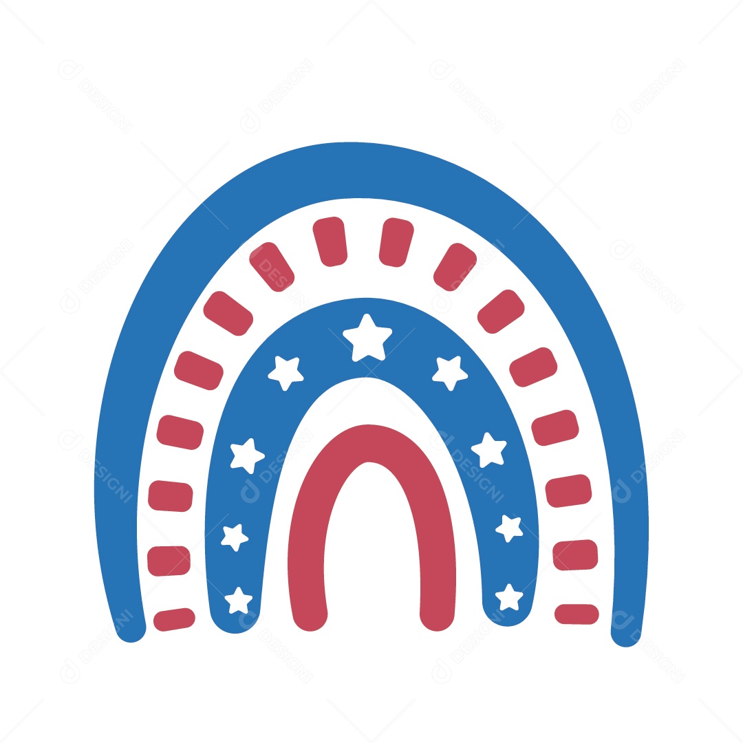 Arco Íris 4 de Junho Ilustração Vetor EPS