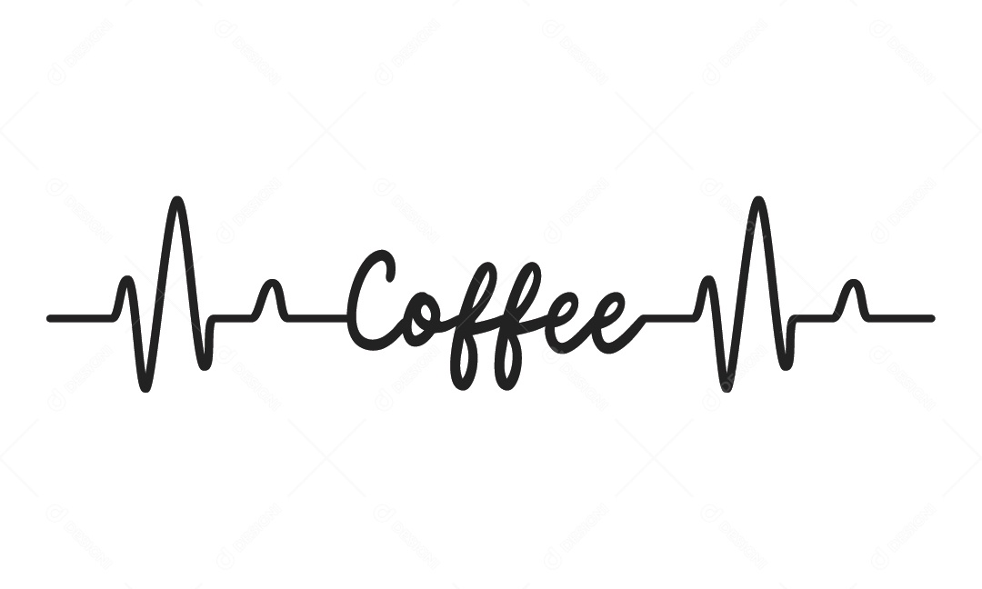 Batimentos Cardíacos de Café Vetor EPS