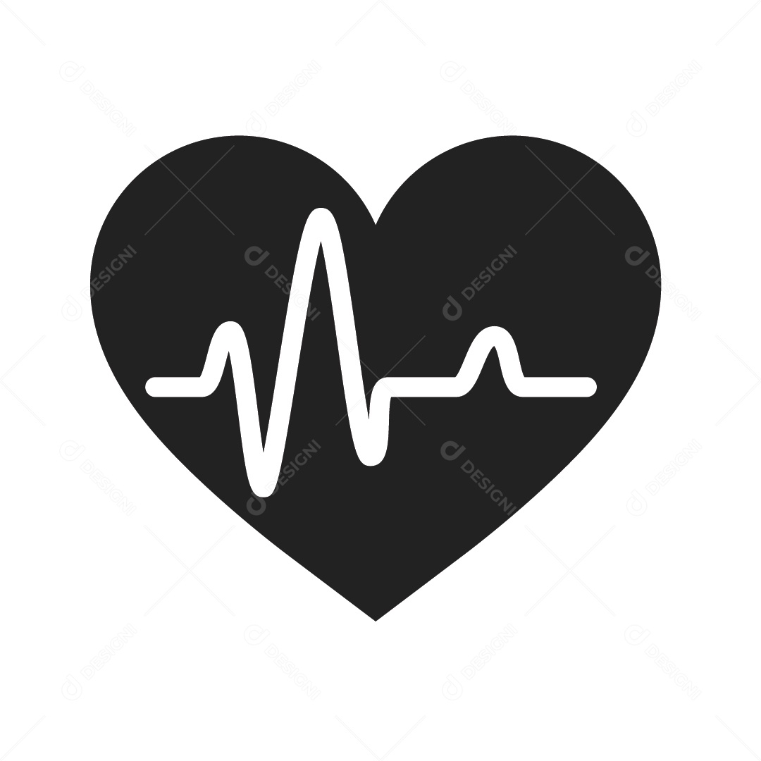 Ícone de Batimentos Cardíacos Ilustração Vetor EPS