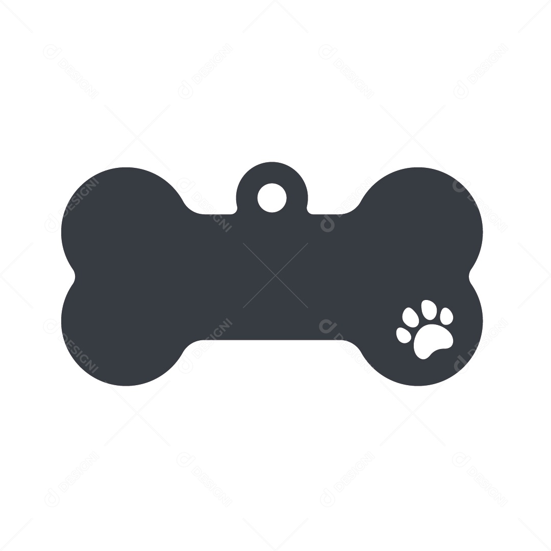 Modelo de Etiqueta Pra Cachorro Ilustração Vetor EPS